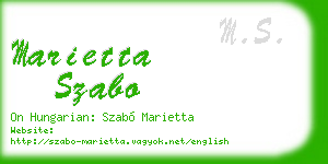 marietta szabo business card